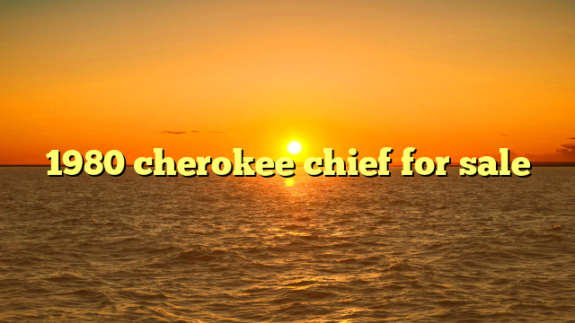 1980 cherokee chief for sale