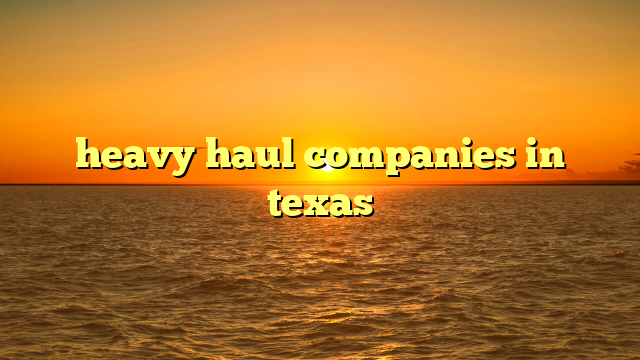 heavy haul companies in texas